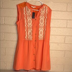 Miss Me Orange Sleeveless Dress